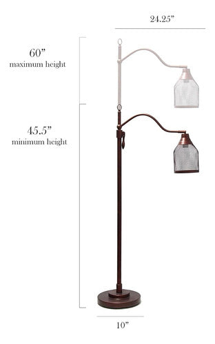 Diseños Elegantes Lf1029-rdb Lámpara De Pie Ajustable Con Pa 3