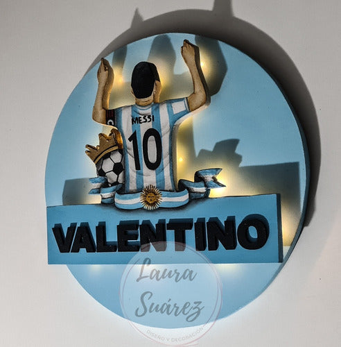 Laura Suárez Cartel Con Nombre Luz Led Fútbol Messidiseños Personalizado 1