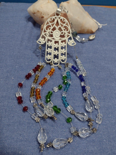 Harmonizing Sun Catcher Hamsa Hand Pendant (47cm) 6