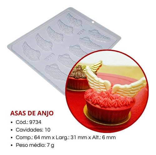 Kit 3 Forma Asas De Anjo Simples Sem Silicone C.9734 Bwb 1