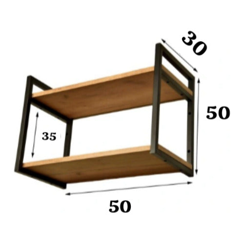 IRON WD Organiz Repisa Industrial 50 X 50 X 30 Pino Colgante 4