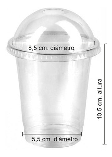 Vaso Transparente Con Tapa Domo 360 Ml - 100 Vasos 2