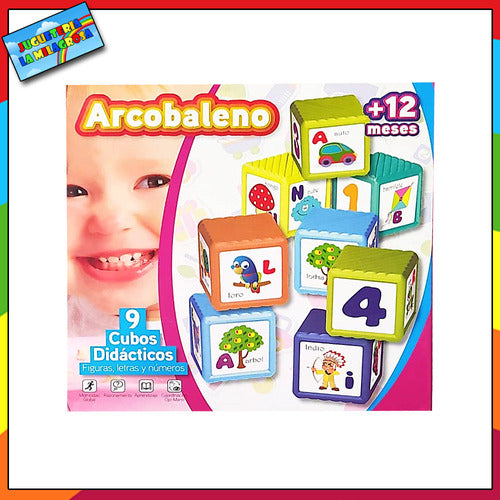 Arcobaleno Stacking Educational Cubes for Babies - Numbers and Letters Tower 3