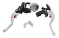 HT Universal Silver Motorcycle Brake / Clutch Lever Set with Aluminum Pump 0