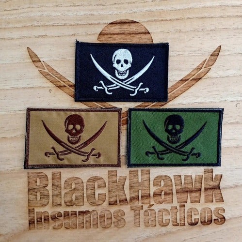 Parche Bordado Seawolf Tactical Calico Jack Pirata Calavera 0