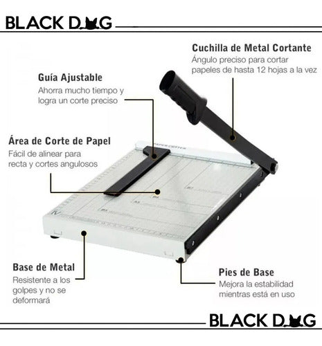 Guillotina Para Papel A4 A5 B5 B6 B7 Con Ajuste Y Guia | Bde 3