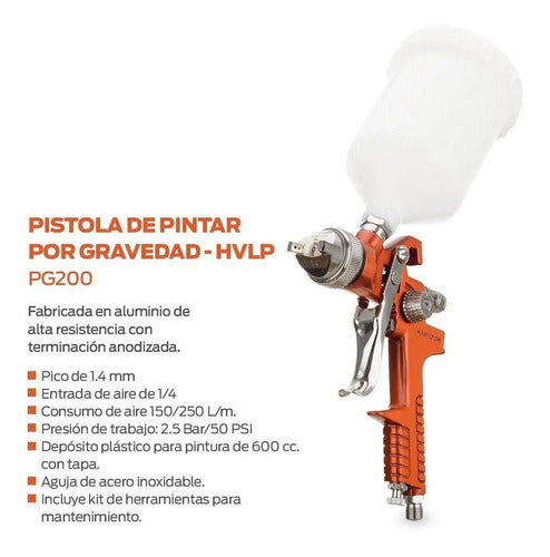 Hamilton HVLP Paint Gun Plastic Tank PG200 Polyurethane 1