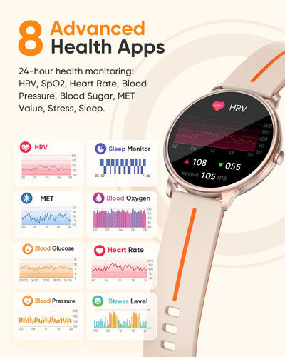 Hystorm Relojes Inteligentes De Salud Para Mujer, Amoled De. 3