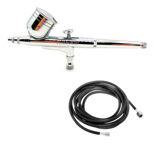 Dual Action Gravity Feed Airbrush 0.3mm Nozzle with 3m Hose 0