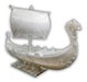 Horse3D Drakar Barco Vikingo, 40cm De Largo, Color Blanco 0