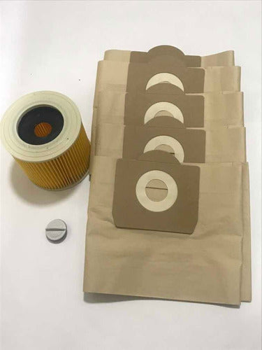 Combo of 5 Bags + Air Filter for Karcher Nt20/1 Vacuum Cleaner 3