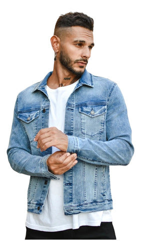 Clgropa Stretch Denim Jacket for Men 0