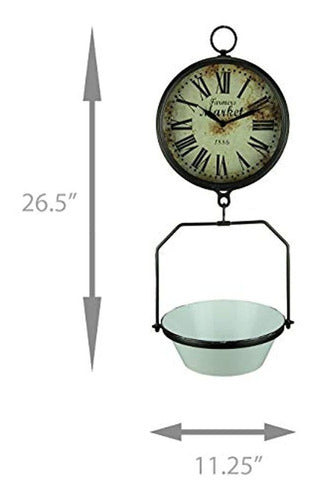 GSM Vintage Hanging Scale Clock with Fruit Bowl 3