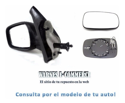 Vidrio Espejo Exterior Vw Fox Suran Hasta 2009 Con Base 2