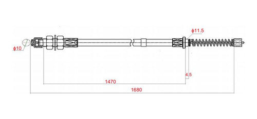 Cable Freno Derecho Autoelevador Toyota 2.5 Ton Serie 8 2