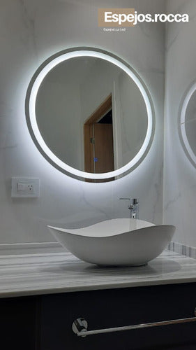 Espejos Rocca Circular LED Bathroom Wall Mirror 50cm Touch On Off Dimmer 2