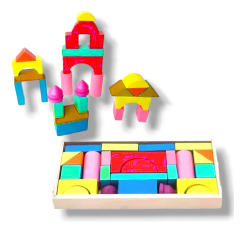 Wooden Building Blocks Set in Box 27 Pieces - Educational 0