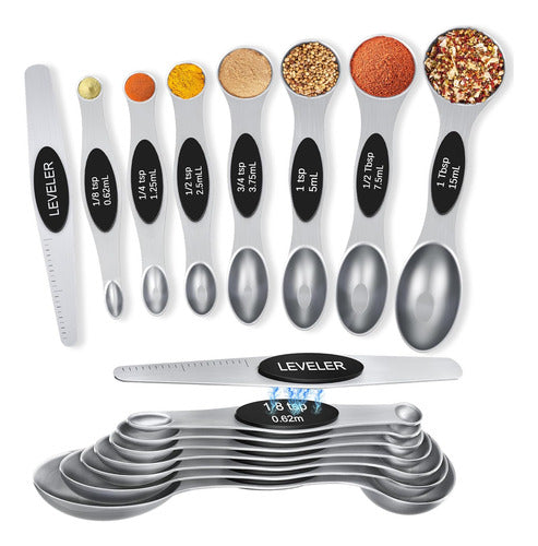 Bananabay Magnetic Measuring Spoons Set of 8 304 Stainless Steel 0