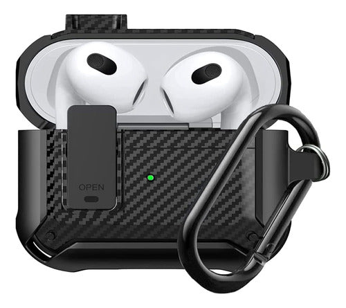 TechIQ Carbon Protector Case for AirPods Pro 2 with Hook 0