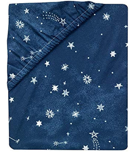 Lambs & Ivy Sky Rocket Blue Stars/galaxy/space 100% Algodón 2