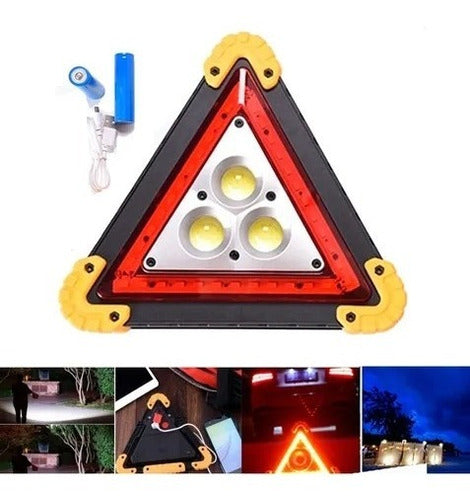 Kit X 2 Baliza Linterna Seguridad Vial Led Cob + Chaleco 2