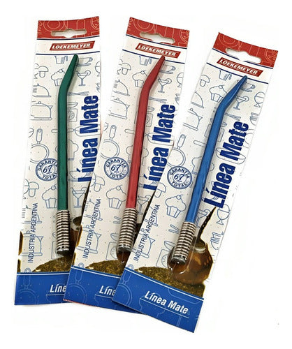 Set of 5 Loekemeyer Stainless Steel Spring Color Straws 6