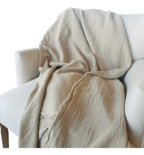 Light Rustic Cotton Blanket for Winter, Sofa or Bed End Decor 4