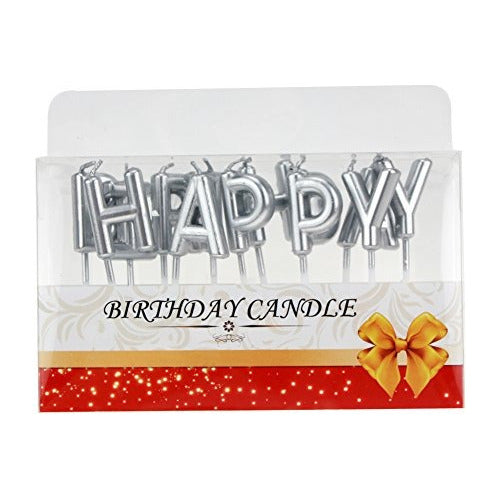 Diseño Plus Happy Birthday Silver Candles 1