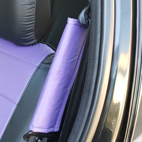 Fundas Mitre Sport Fiat Qubo - Steering Wheel Cover + Gear Shift Cover + Seat Belt Covers Violet 3