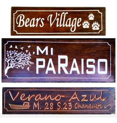 Uruarte Carved Wooden House Signs with Name and Address 3