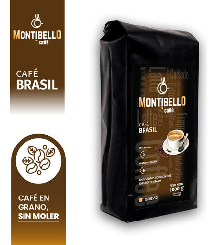 Montibello Roasted Whole Bean Coffee Without Sugar Espresso Brazil 1kg 0