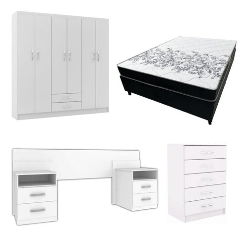 Welaman Modern Bedroom Set with Somier, Wardrobe, Headboard, and Dresser 5