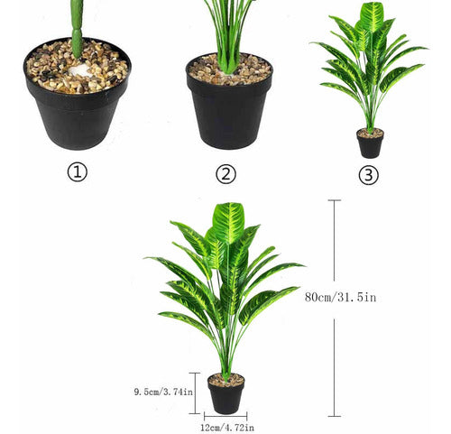 Rozwkeo Plantas Artificiales Árbol Plátano Falso Con Hojas 1