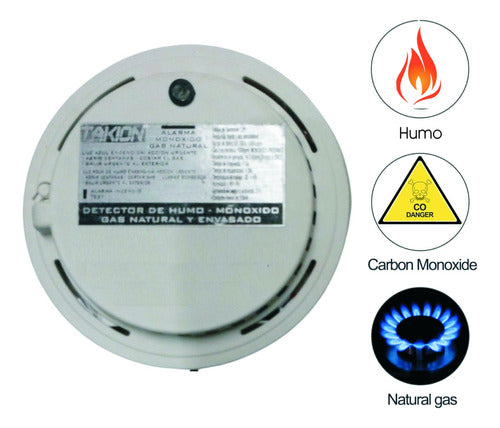 3-in-1 Natural Gas + Smoke + Carbon Monoxide Detector 220V with Battery Backup 0