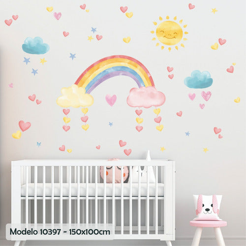 VinilosYa Rainbow Watercolor Decorative Vinyl for Kids 3