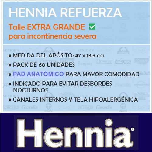 60 Hennia Anatomical Reinforcement Diapers 1