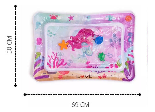 Inflatable Water Play Mat for Babies - Pink - Alfombra Agua Juego Antigolpes Bebe Gimnasio Didáctico Rosa