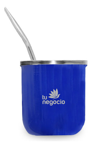 Personalized Laser-Engraved Stainless Steel Thermal Mate Set with Straw 23