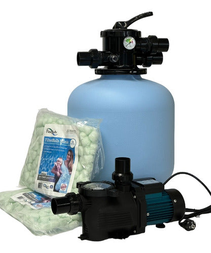 Kit Piscina: Bomba Leo 456 + Filtro Laswim + Filterballs 0