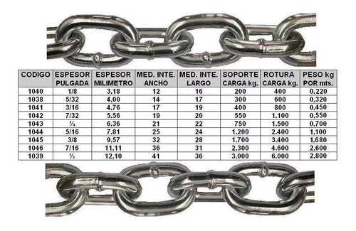 Cadena Patente 6mm Galvanizada Resiste 2200kg - Tyt 1