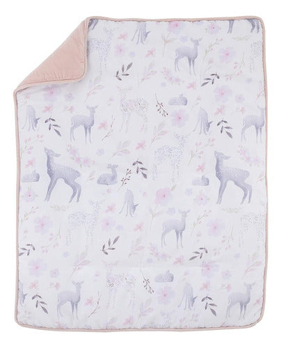 Nojo Watercolor Deer 4 Piezas Nursery Crib Bedding Set, Rosa 1