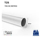 Aluminum Tube Profile 25mm Anodized x 3 Meters T25 Grupo Euro 1