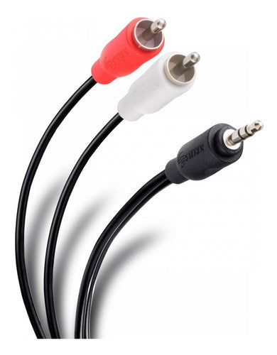 Megalite Audio Mini Plug 3.5 Stereo to 2 RCA 1.8 Mts Aux Cable 1