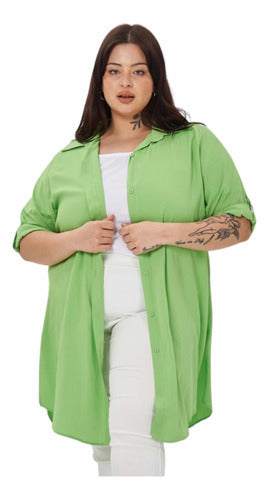 Ennia Long Sleeve Fibrana Shirt, Real Plus Sizes XL-5XL 0