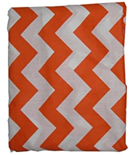 Baby Doll Bedding Chevron Fitted Cuna/Toddler Bed Sheet, Orange 1