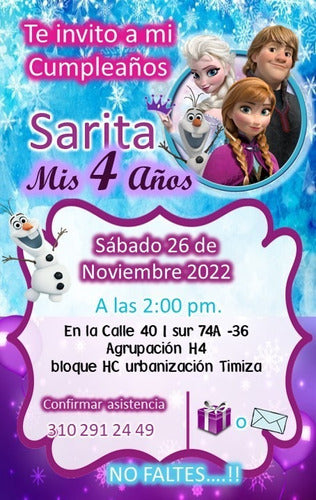 Video Tarjeta Invitación Digital Virtual- Frozen 02 1