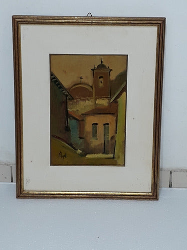 2265 Omar Pellegatta Ose 38x48cm C/mold. Casario Com Igreja. 6