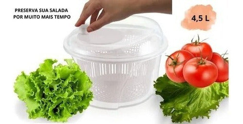 Centrífuga Seca Secador Salada Vegetais Alfaces Verdura 4,5l 4