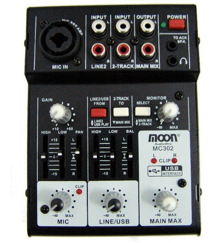 Portable 3-Channel USB Mixer Console Moon MC302 5