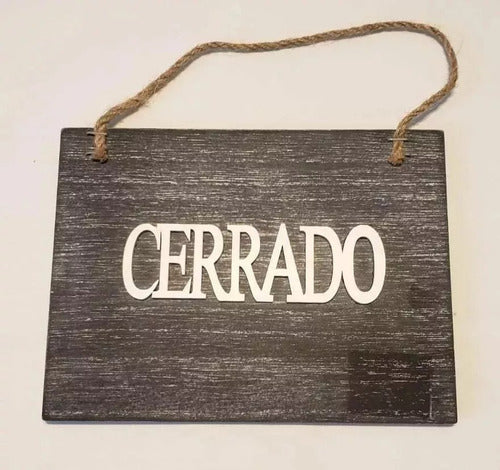 TOH Open/Closed Wooden Sign 15 X 20 Cm 1